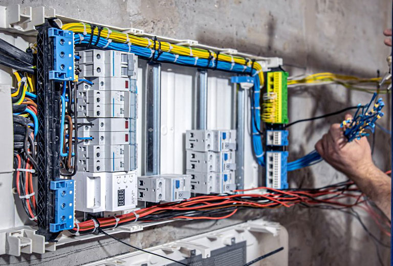 Electrical Technician Working In A Switchboard