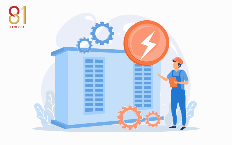 Electrician managing an electrical load system.