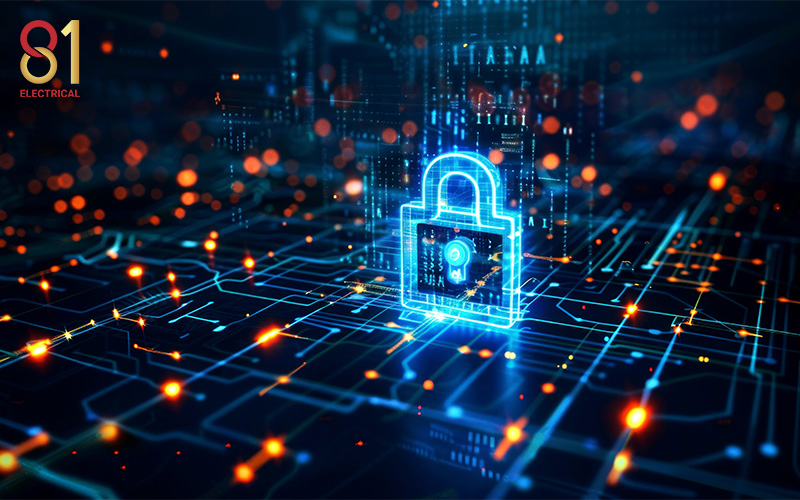 A digital lock icon representing network security.