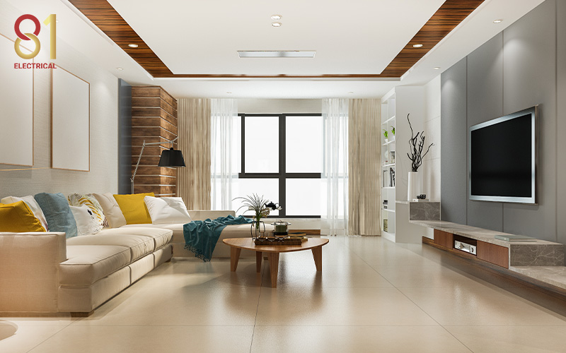 HDB living room with hidden wiring