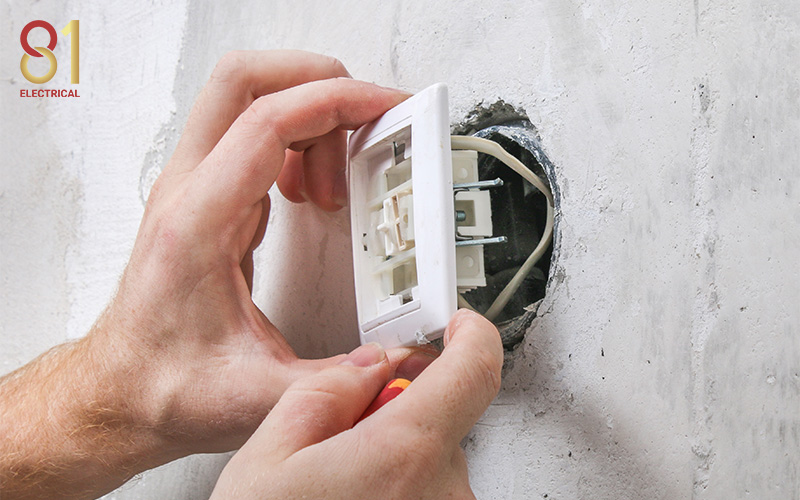 Hidden wiring behind a light switch